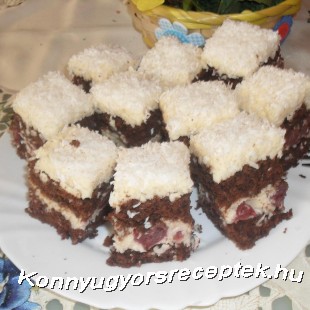 Meggyes kókuskrémes kocka Meggyes kókuskrémes kocka