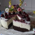 Márványos-fehér csokis sajttorta