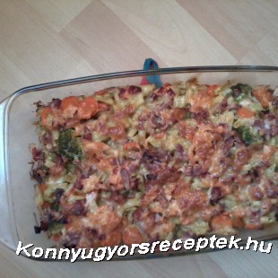 Lazacos sonkás sült zöldségek Lazacos sonkás sült zöldségek